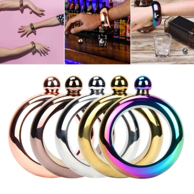 3.5OZ Bracelet Bangle Flask Alcohol Liquor Whisky Hip Festival Party Travel - Image 1 of 4