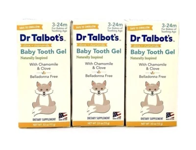 3 X Dr. Talbot's Baby Tooth Gel for Sore Gums Naturally Inspired .53 Oz - Image 1 of 4