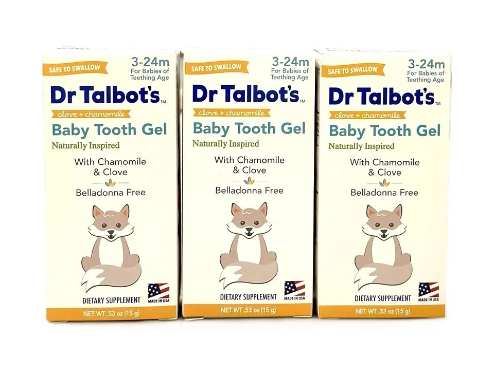 3 X Dr. Talbot's Baby Tooth Gel for Sore Gums Naturally Inspired .53 Oz - Image 1 of 4
