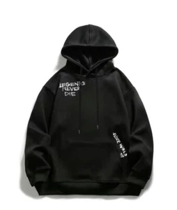 jacket men "V" Letter Print Graphic Hoodie, Fleece Pullover Drawstring Kangaroo - Picture 1 of 2