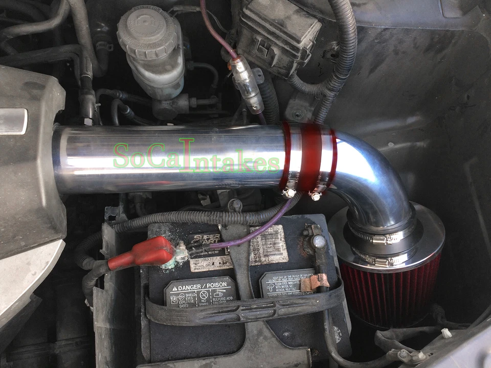 Kit y filtro de sistema de admisión de aire rojo para motor Honda Pilot V6 de 3,5 L 2006-2008 de 2 piezas Foto 1 de 1