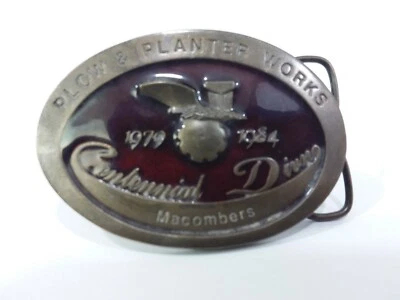 1984 Enameled John Deere Plow & Planter Works Belt Buckle limited edition  - Image 1 of 4