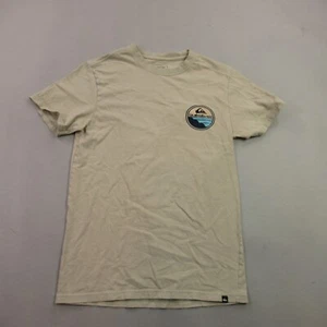 Quiksilver Shirt Boys Short Sleeve Casual Crew Neck Small Lightweight Beige - Picture 1 of 8