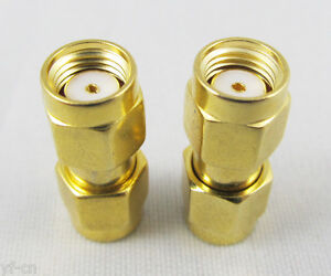 100pcs Gold Plated SMA RP Male to SMA RP Male Coaxial Adapter Connector RP M/M