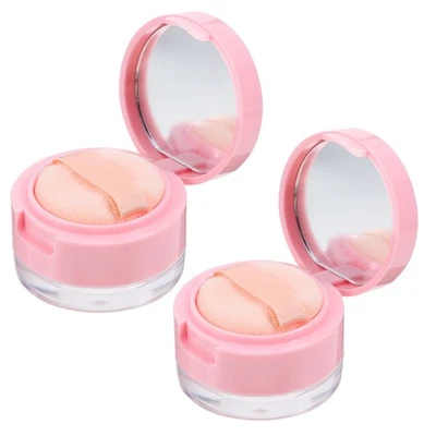  2 Sets Mini Powder Container Loose Makeup Small Case with Mirror - Image 1 of 4