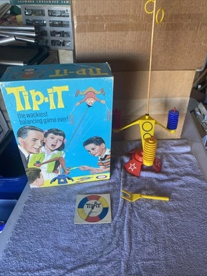 De colección 1965 Tip-It El Juego de Equilibrio Más Loco Ever Ideal Juguete Completo Foto 1 de 4