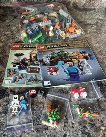 Lego Minecraft 21116 Crafting Box w/ Manuals 8-in-1 Building Set Steve Skeleton