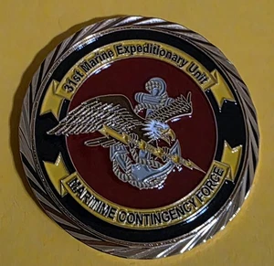 Challenge Coin 31st Marine Expeditionary Unit Camp Hansen Okinawa Japan - Picture 1 of 4