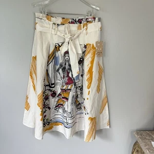 HER Destiny Full A-line Stylish Fashion Midi Skirt Paperback Waist Printed L New - Imagen 1 de 5