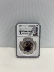 U.S State Animal Series- 2021 Cook Island California Grizzly Bear-Seven K- NGC - Picture 1 of 4