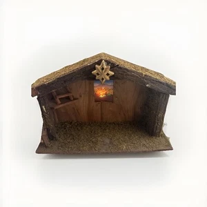 Wood Manger Creche Nativity Stable Christmas Replacement Only 18.5”x12” VTG - Picture 1 of 18