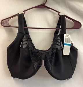 Paramour black adjustable strap front closure bra womens sz 38DDD NWT - Picture 1 of 10