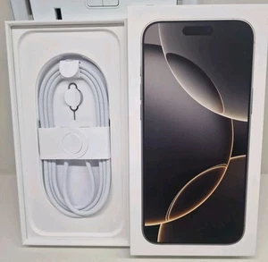Apple A3296 iPhone 16 Pro Max, Natural Titanium 256GB - (Box & Accessories) ONLY - Zdjęcie 1 z 8