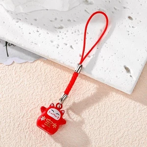 Kitty Plutus Cat Keychain Mini Fortune Cat Phone chain Earphone Case - Picture 1 of 9
