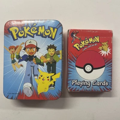 Винтажный набор игральных карт Pokemon 1999 Nintendo Bicycle 52 олово  - Изображение 1 из 4