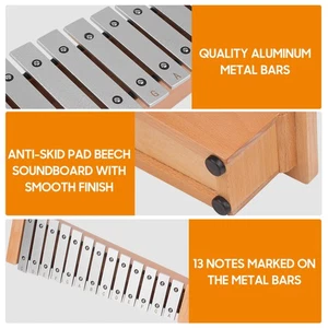 13-Note Glockenspiel Portable Aluminum Piano Xylophone Percussion - Picture 1 of 9