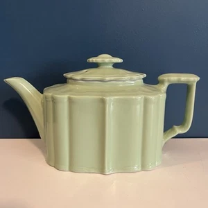 HALL POTTERY TEA POT IN CELADON GREEN Square 1940’s Style *READ Flawed - Picture 1 of 13