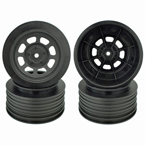 DE Racing Speedway Short Course Wheels +3mm Asscociated SC6.1 SC6.2 SC10 Black - Image 1 of 1