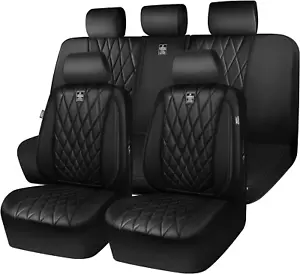 Advanced Leather Car Seat Covers, Waterproof, Breathable, Diamond Stitch Design - Picture 1 of 8