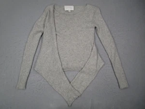 Brochu Walker Sweater Women Extra Small Gray Cashmere Long Sleeve Wrap LUX780 - Picture 1 of 9