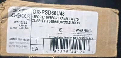 BRAND NEW*Ortronics Clarity 6 Cat6 48-Port Panel OR-PSD66U48 STD - Image 1 of 4