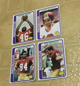 1978 Football Cards Frank Grant Jake Scott Ted Fritsch Jean Fugett Redskins NFL