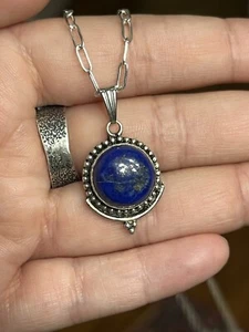 Lapislazuli Sterlingsilber Anhänger mit Magnetverschluss  - Bild 1 von 6