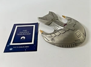 Star Trek The Next Generation TNG Ferengi Marauder Pewter Ship Franklin Mint COA - Bild 1 von 23