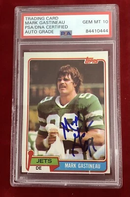 Mark Gastineau Signed 1981 Topps #342 Rookie Card Jets PSA/DNA Auto Gem Mt 10 - Image 1 of 3