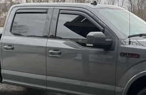 EGR Matte BLK Rain Guards Vent Visors for 2017-2021 Ford F150 F250 F350 Crew Cab - Picture 1 of 4