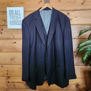 Caravelli Harris Blazer Suit Jacket Striped 3 Button Sport Coat And Vest Sz 52 L - Picture 1 of 12