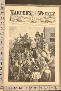 1873 CIRCUS CARNIVAL TOWN PARADE HISTORICAL PERFORMER MAURAND ART COVER SA35 - Picture 1 of 1