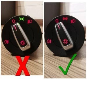 Original VW Chrom Lichtschalter Alu Schalter Polo Golf 4 GTI R32 Bora Schalter - Bild 1 von 3