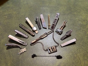 Lot of 14 vintage tie tacs pins Clasps tacks some swank, hickok, some unmarked - Picture 1 of 17