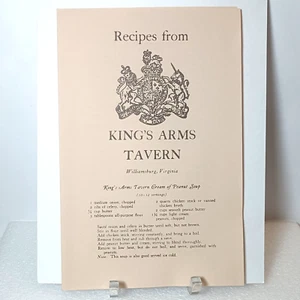 Recetas de King's Arms Tavern folleto de recuerdo vintage años 70 - Imagen 1 de 3