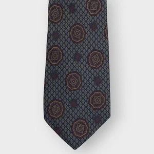 Lanvin Paris Mens Long Tie | Geometric | 100% Silk | Made in Italy - Picture 1 of 5