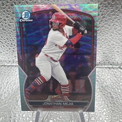 2023 BOWMAN CHROME JONATHAN MEJIA AQUA PINK VAPOR WAVE # /125 CARDINALS Prospect - Image 1 of 2