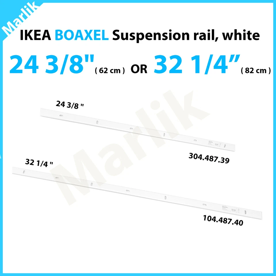 IKEA BOAXEL Suspension rail, white 24 3/8" (304.487.39) or 32 1/4" (104.487.40) - Image 1 of 1