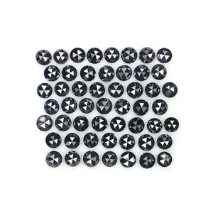 2.88 CT Natural Loose Round Rose Cut Diamond 2.30 MM Black Color Diamond LQ1813 - Picture 1 of 8