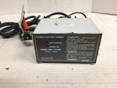 CARREGADOR DE BATERIA AUTOMÁTICO POWERSONIC 12 V 4 AMP PSC-124000 - Imagem 1 de 3