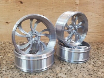 3d Printed 1:10 RC Car Staggered Swoosh Wheels Fits Redcat 26ers Tires 12mm Hex - Image 1 of 3