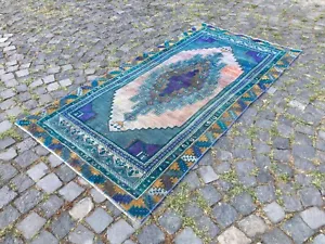 Bohemian rug, Area rug, Turkish rug, Vintage rug, Handmade rug | 3,5 x 6,9 ft - Picture 1 of 10