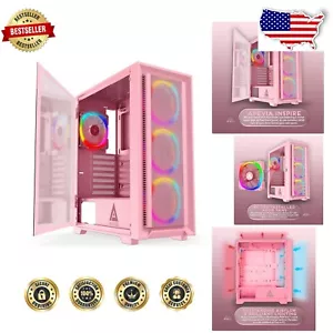 Stylish Mid Tower ATX Gaming Case with 4x ARGB Fans & Magnetic Glass Panel - Bild 1 von 9