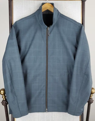 Винтажный NIKE TIGER WOODS размер большой мужской шерсти/поли молнии синий окно куртка - Изображение 1 из 4