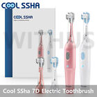Brosse à dents automatique électrique cool SSha 7D Premium avec deux brosses de recharge et chargeur