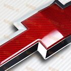 For 2016-2018 GM Chevy Silverado 1500 Front Bowtie Emblem Real Red Carbon Fiber CHEVROLET Sierra