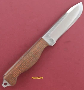 Anza Hand Made Hunting Knife High Carbon Steel Blade Burlap Micarta Handle U.S.A - Picture 1 of 4