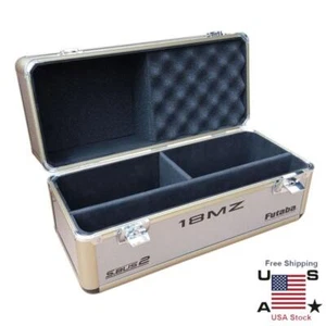 Double RC Transmitter Carrying Case Aluminum for Futaba JR Spektrum FrSky Hitec - Picture 1 of 12