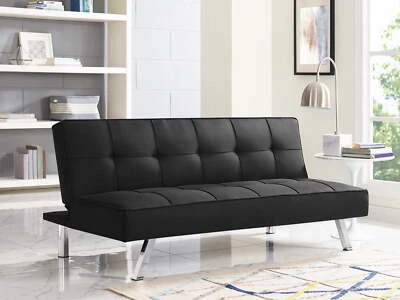 Futon Sofa Bed 3 Seat Couch Sleeper Convertible Foldable Loveseat Dorm Furniture - Image 1 of 4