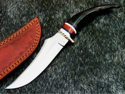 UNIQUE CUSTOM HANDMADE STEEL BLADE HUNTING KNIFE  - Image 1 of 4